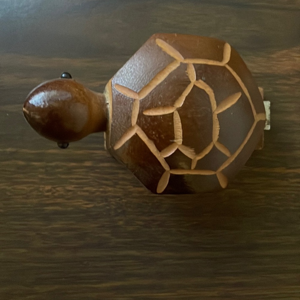 Vintage Wooden Turtle Stapler 3” x 4”